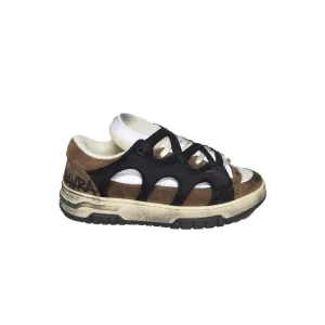 Sneakers In Suede Leather Brown And White Danilo Paura