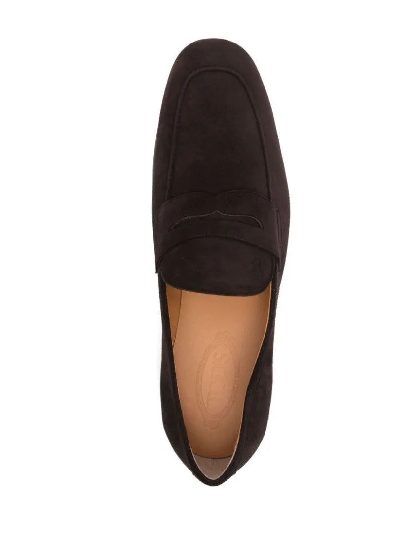 Soft Suede Brown Sneakers With Classic Loafer Design