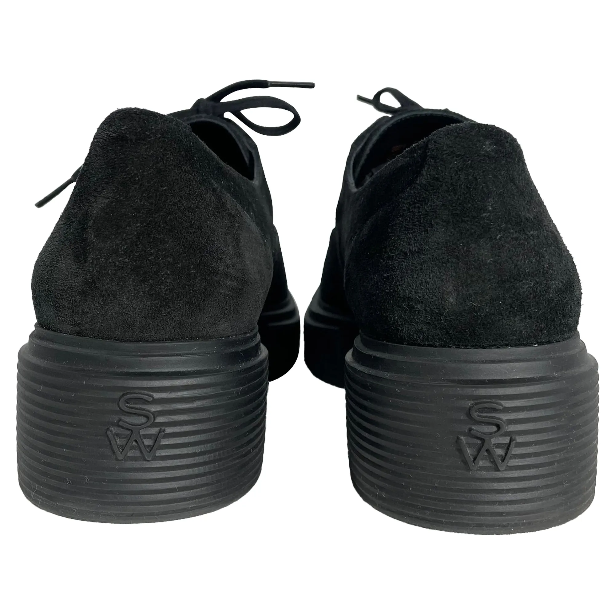 Stuart Weitzman Nolita Platform Oxford Shoes in Black Suede