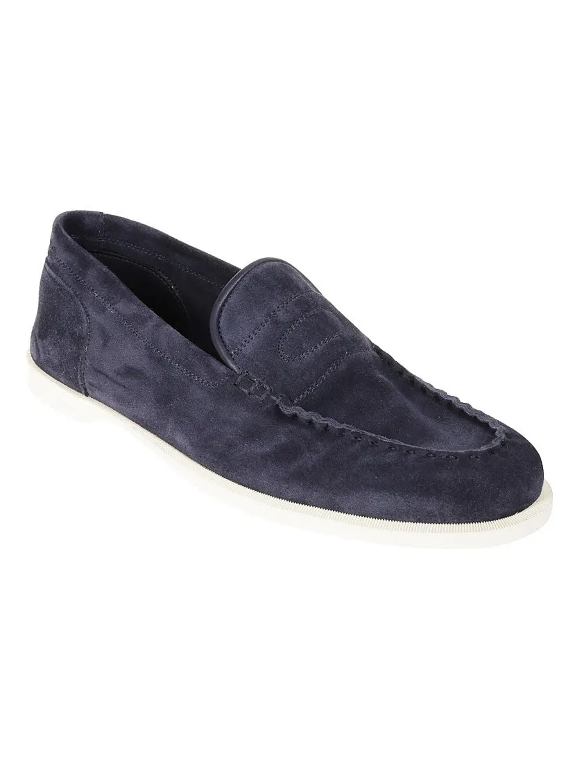 Suede Moccasin With Flexi Sole And Silhouette