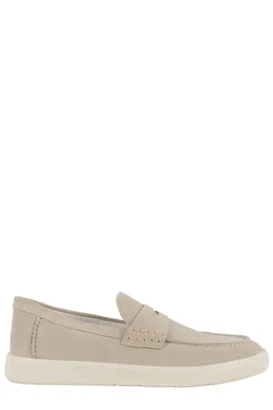 Suede Moccasin With Stitched Mask And Memory Foam Insole