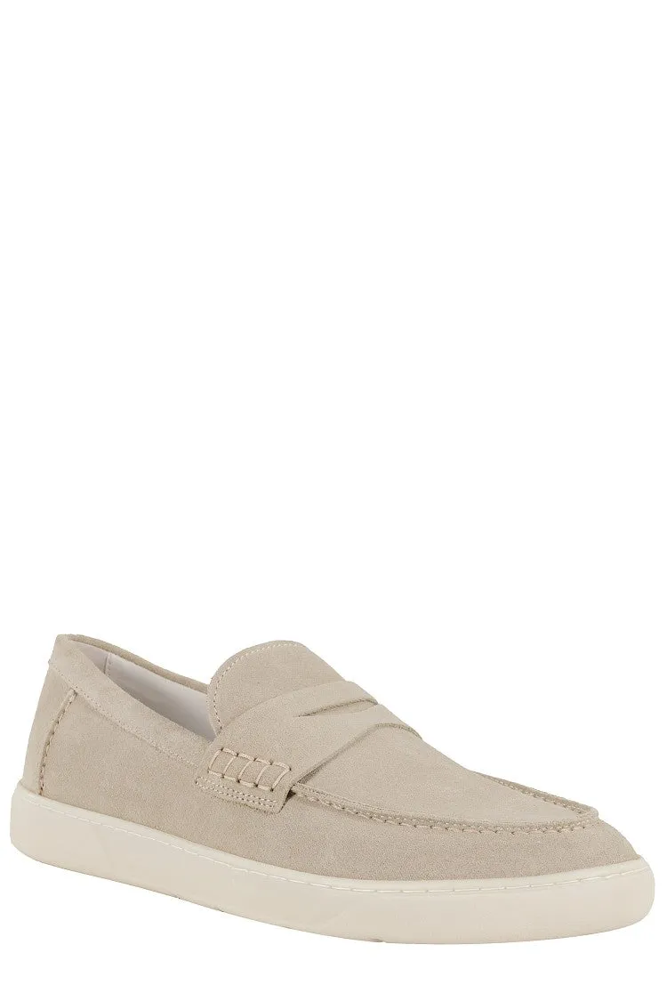 Suede Moccasin With Stitched Mask And Memory Foam Insole