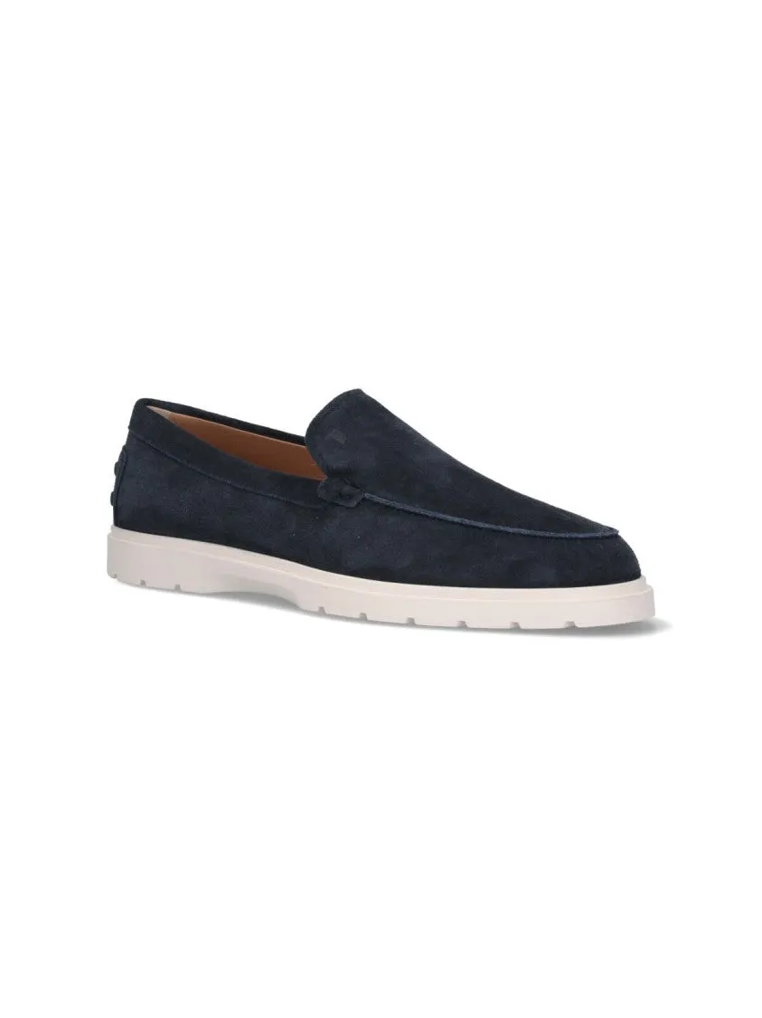 Suede' Moccasins  Blue
