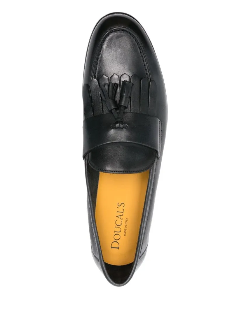 Tassel-Detail Moccasin In Midnight Blue Leather