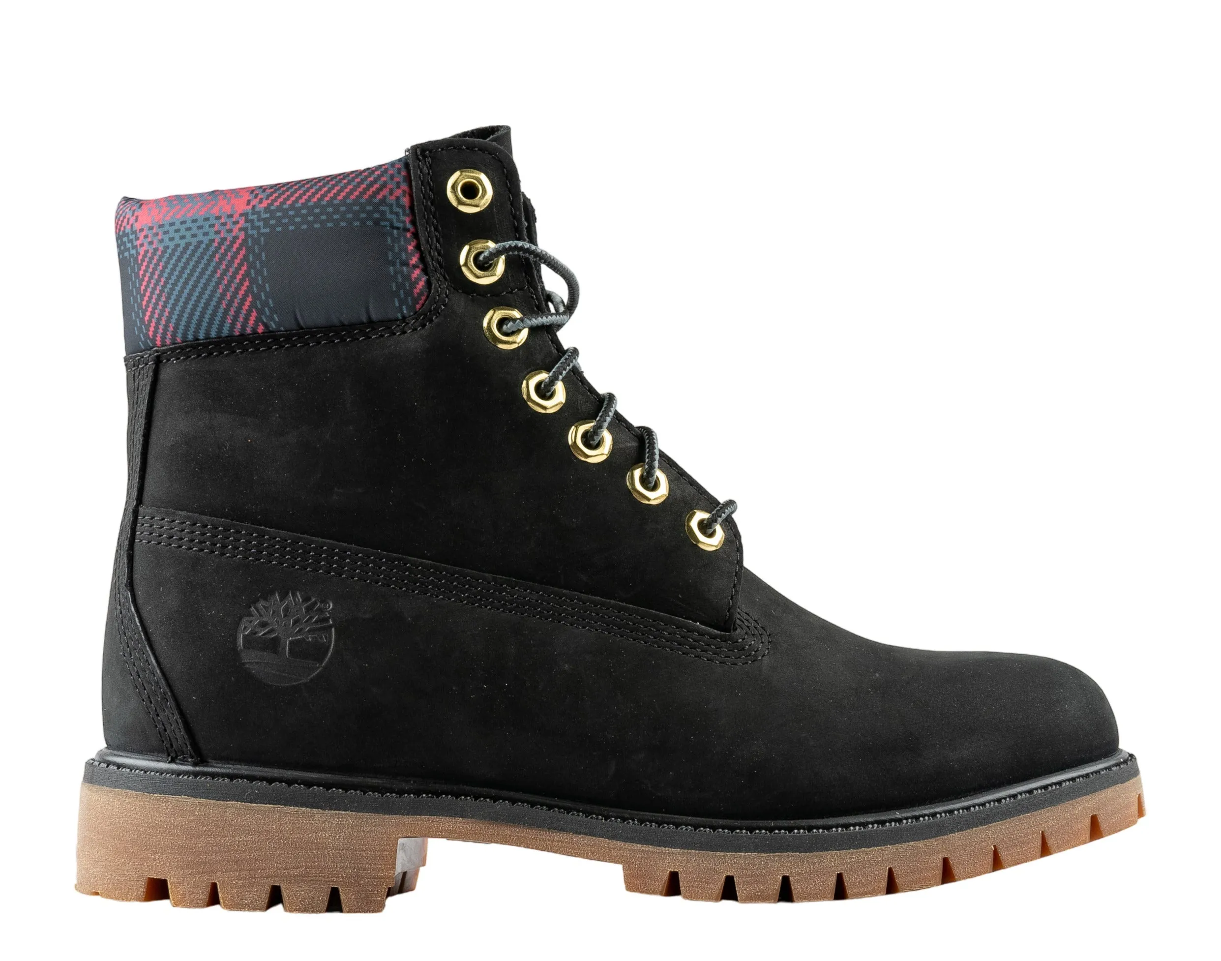 Timberland 6-Inch Premium Waterproof Black Nubuck/Pink Men's Boots TB0A2FGA001