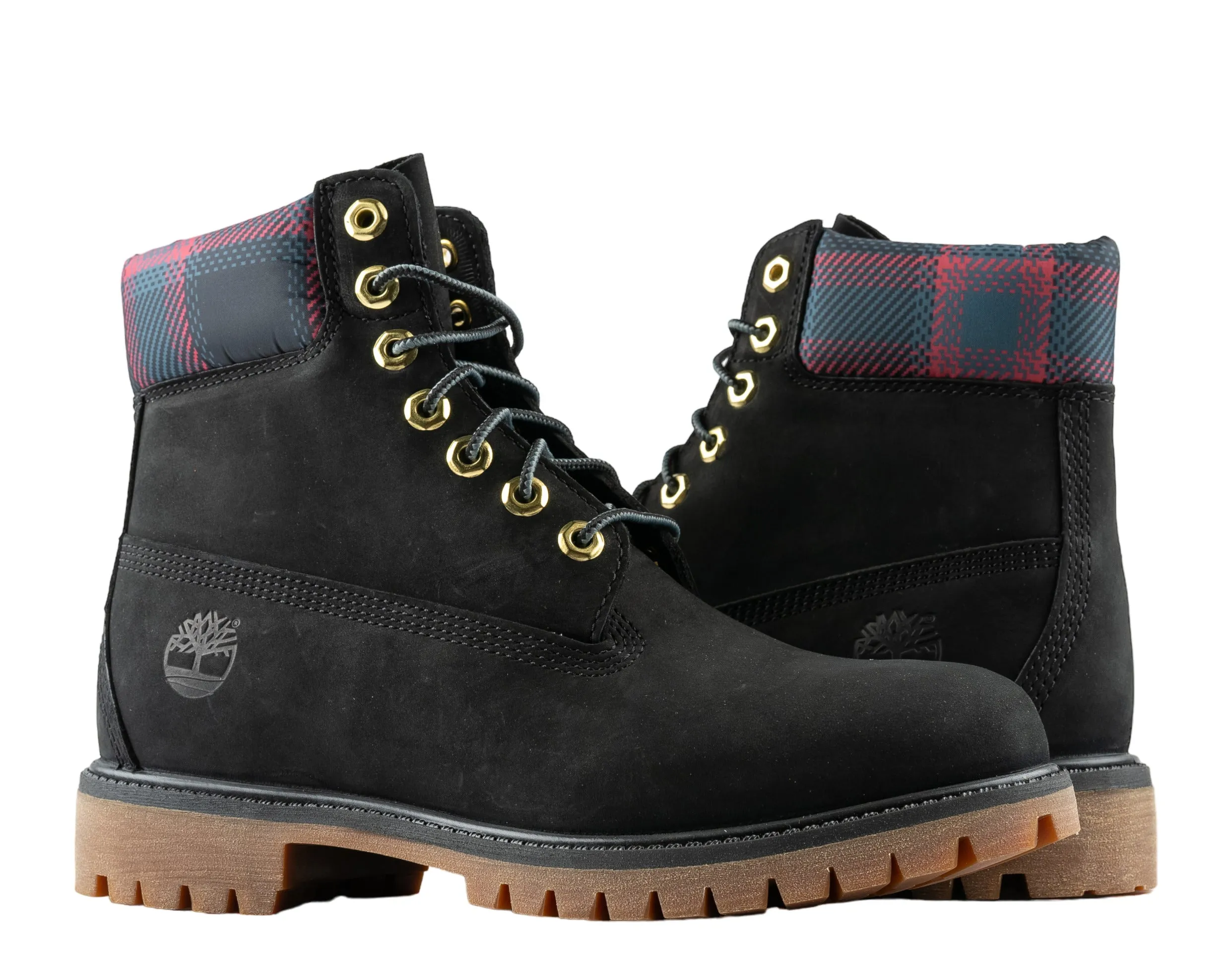 Timberland 6-Inch Premium Waterproof Black Nubuck/Pink Men's Boots TB0A2FGA001
