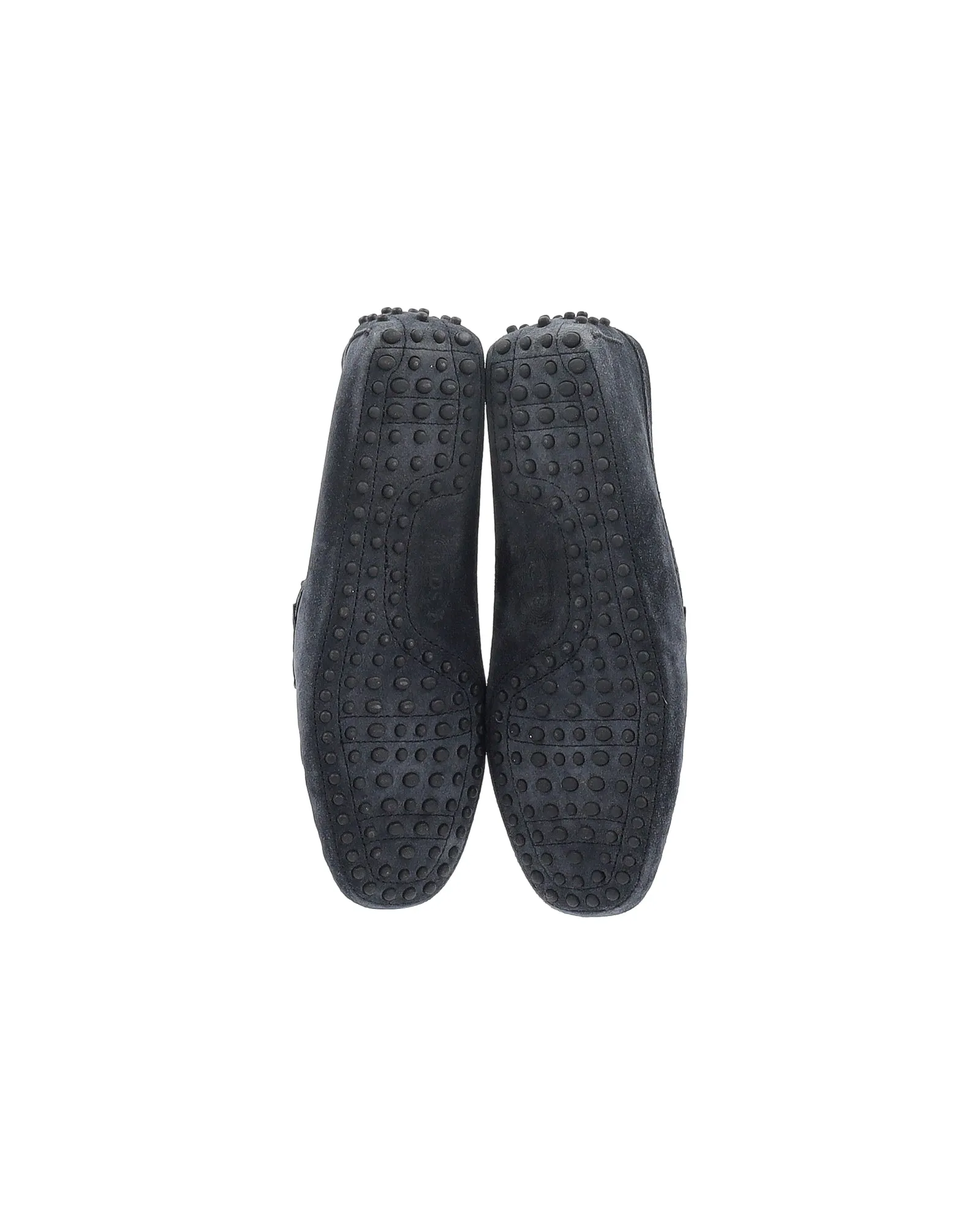 Tod's Braided Loafers in Navy Blue Suede
