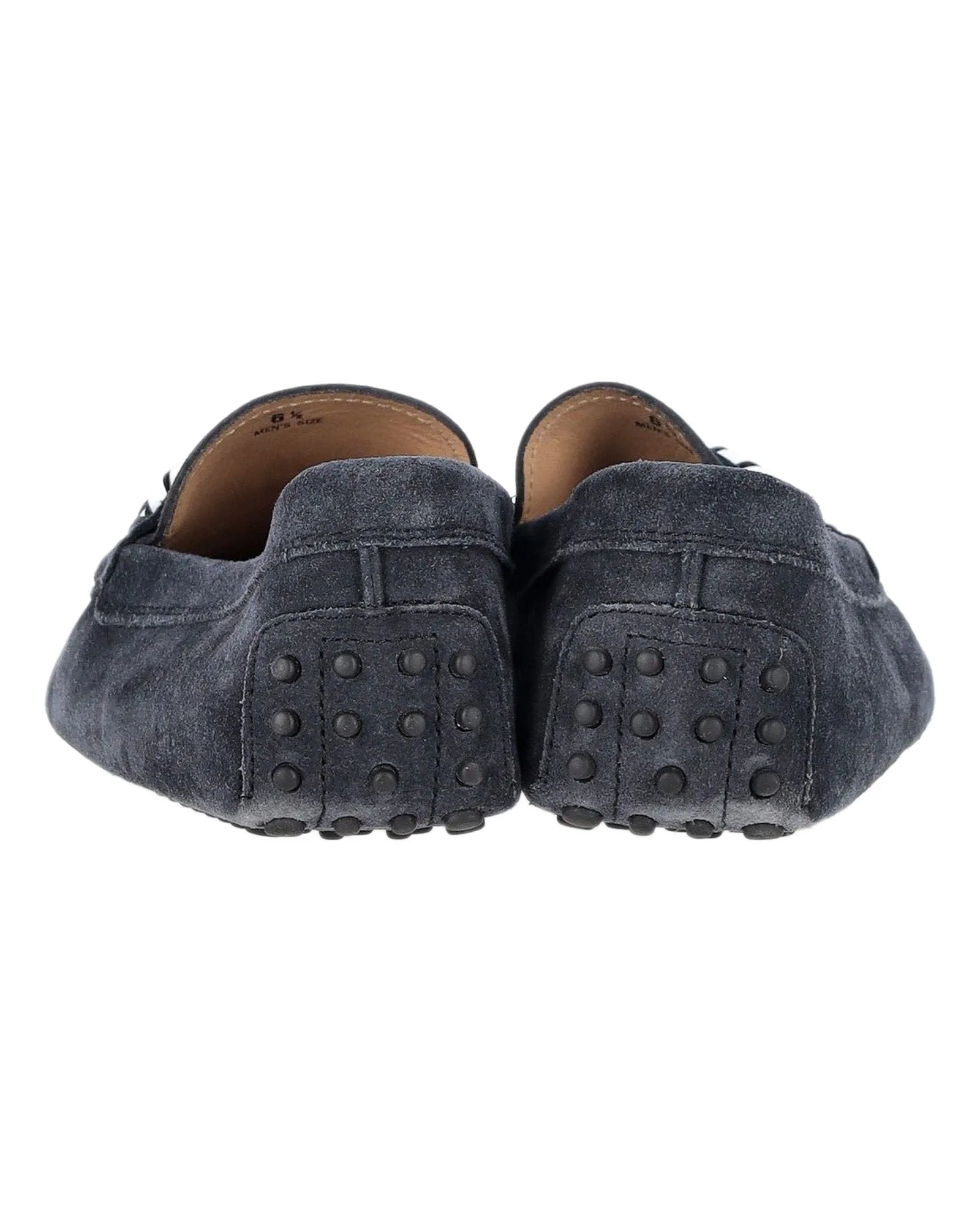 Tod's Braided Loafers in Navy Blue Suede