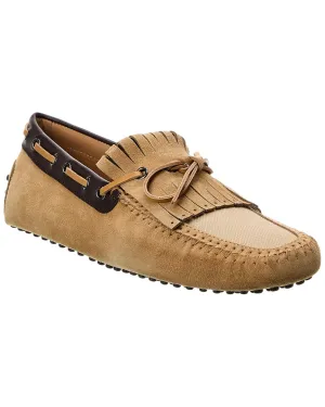 TODs Canvas & Suede Loafer