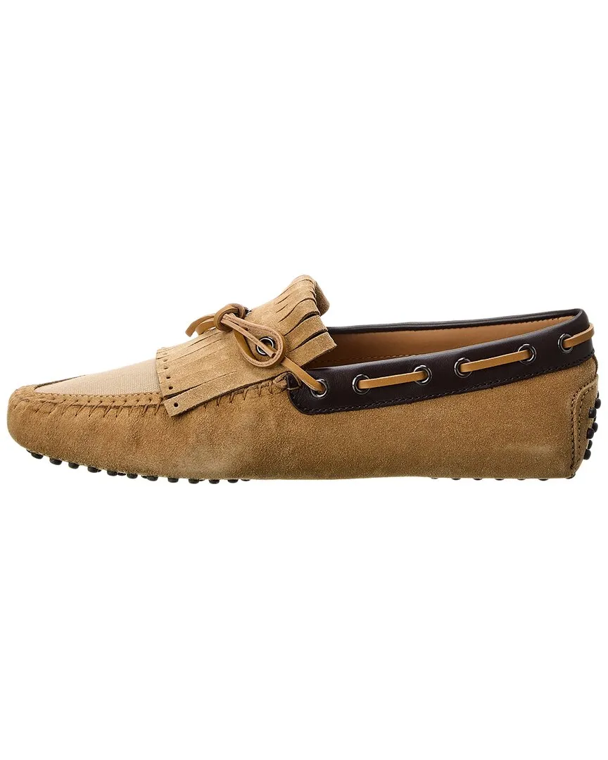 TODs Canvas & Suede Loafer