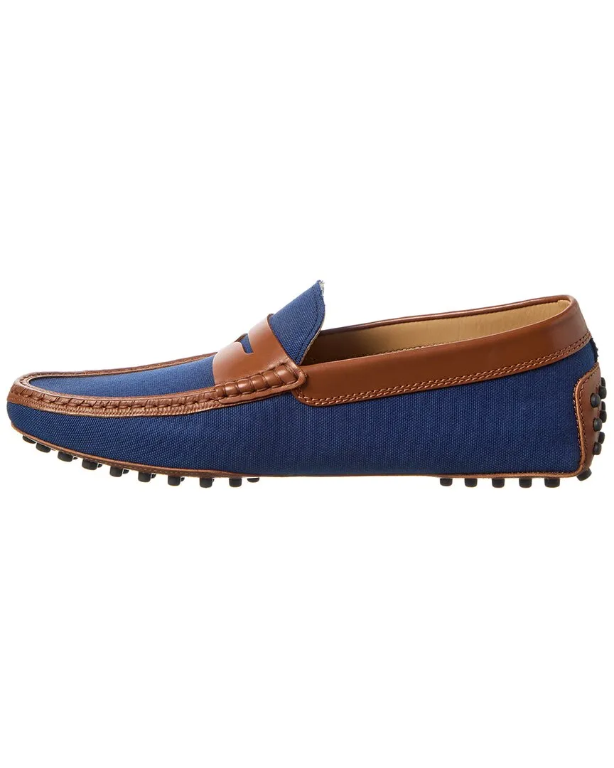 TODs Gommino Canvas & Leather Loafer
