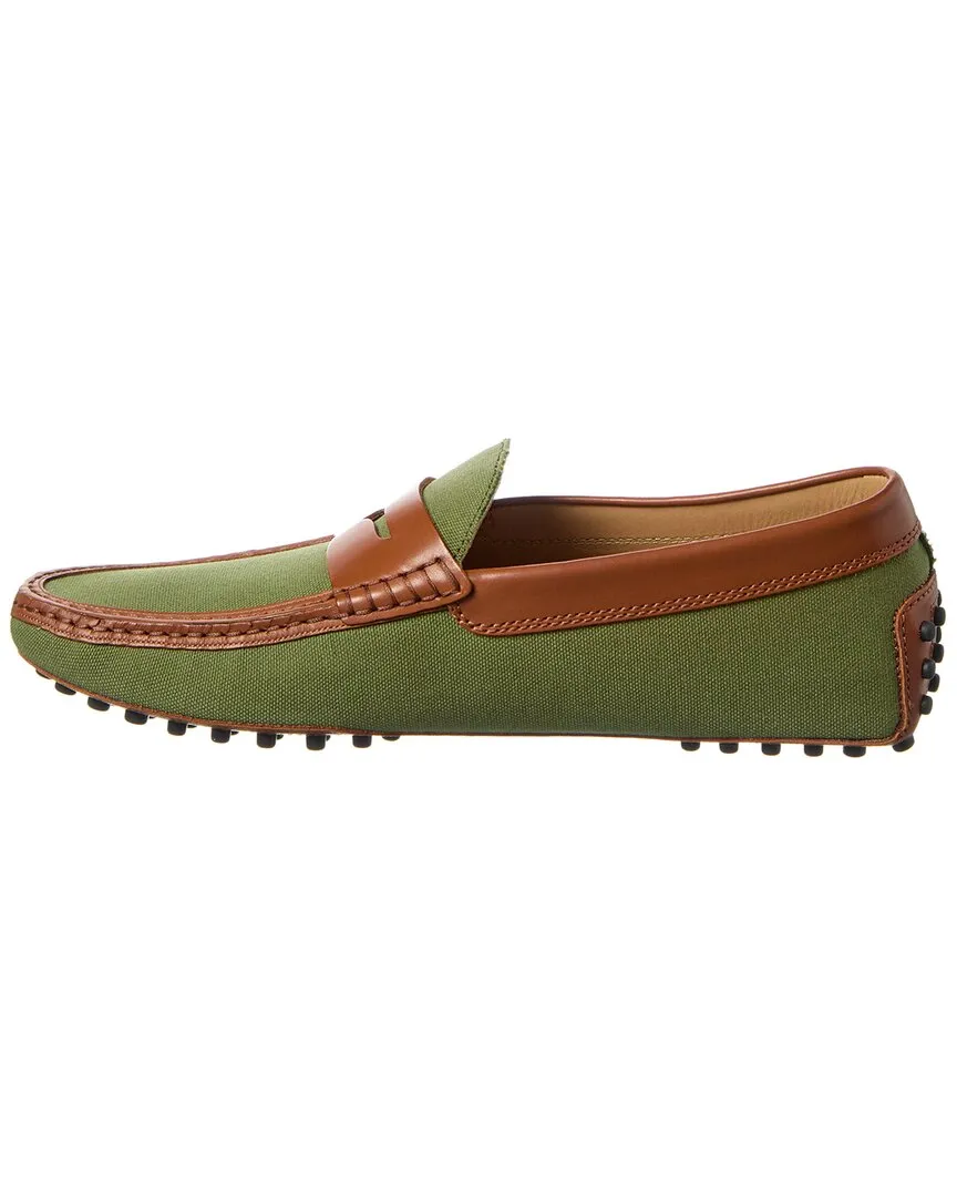 TODs Gommino Canvas & Leather Loafer