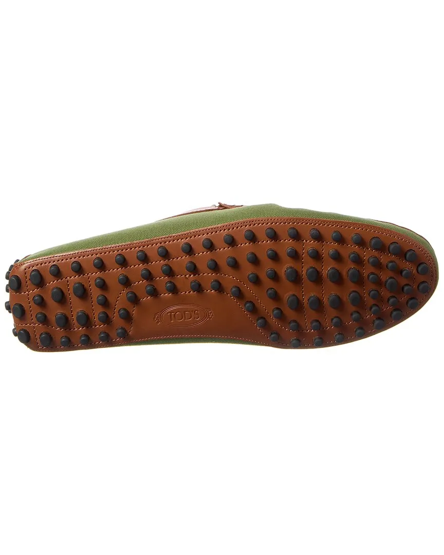 TODs Gommino Canvas & Leather Loafer