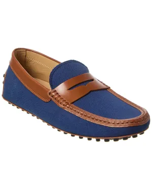 TODs Gommino Canvas & Leather Loafer