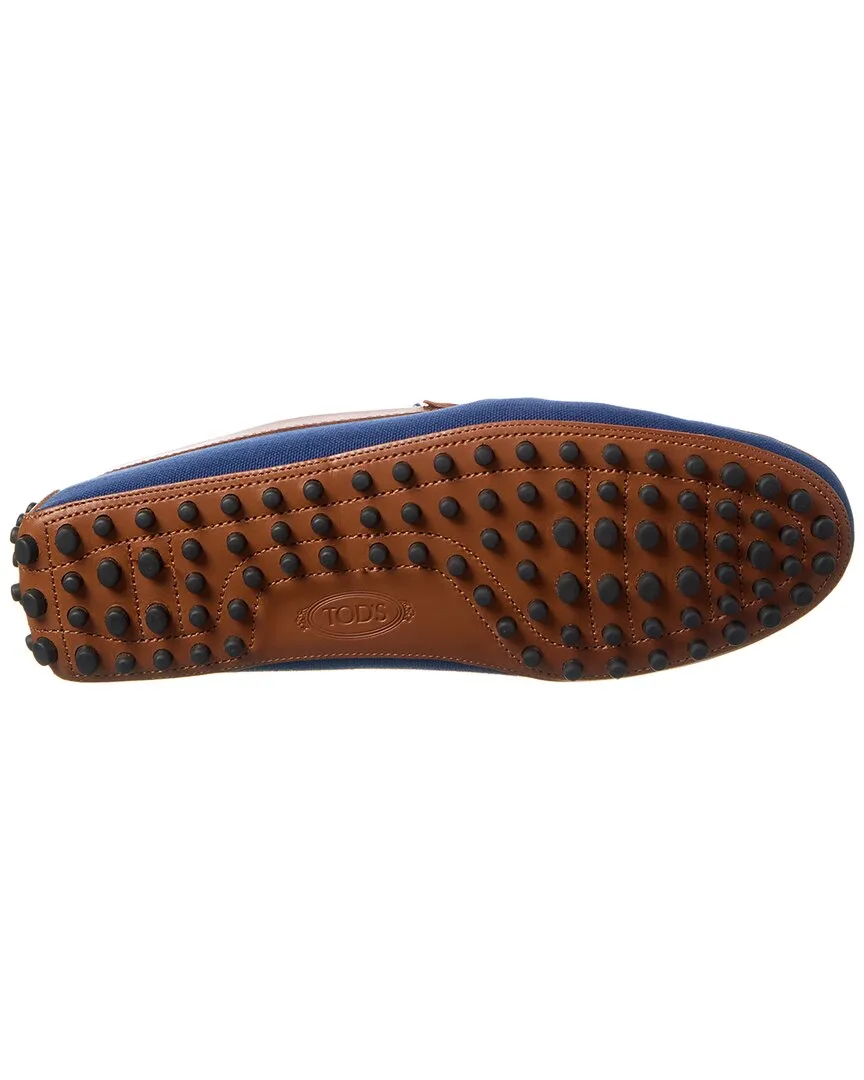 TODs Gommino Canvas & Leather Loafer