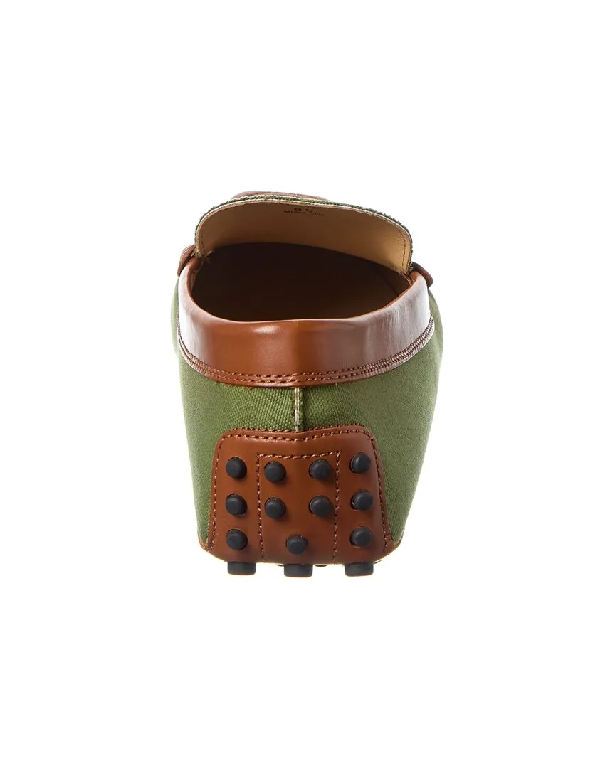 TODs Gommino Canvas & Leather Loafer