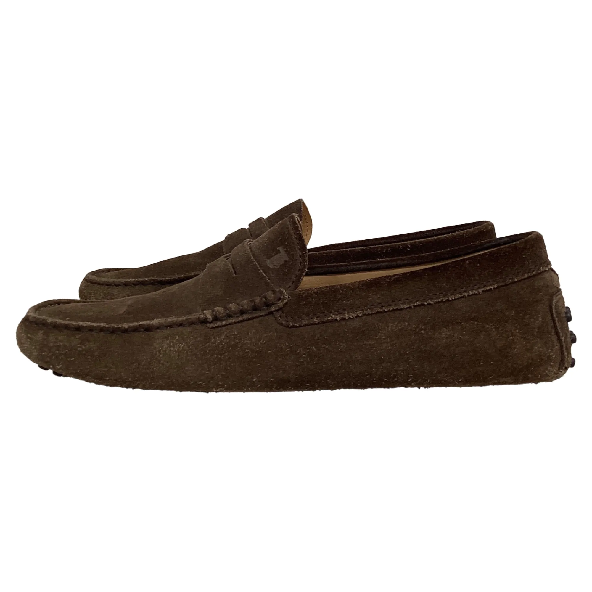 Tod's Gommino Driving Loafers in Brown Suede