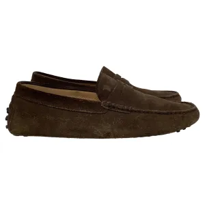 Tod's Gommino Driving Loafers in Brown Suede