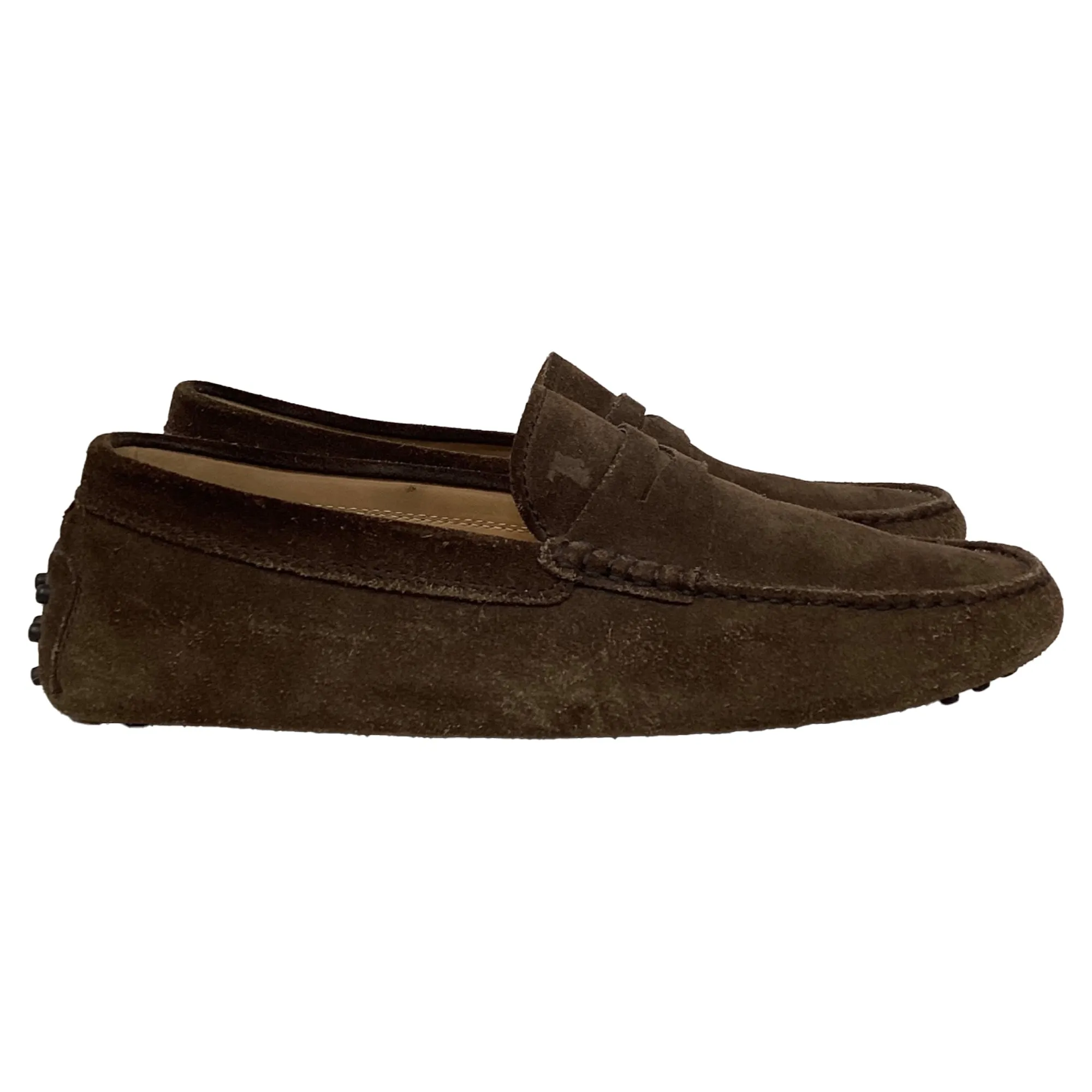 Tod's Gommino Driving Loafers in Brown Suede