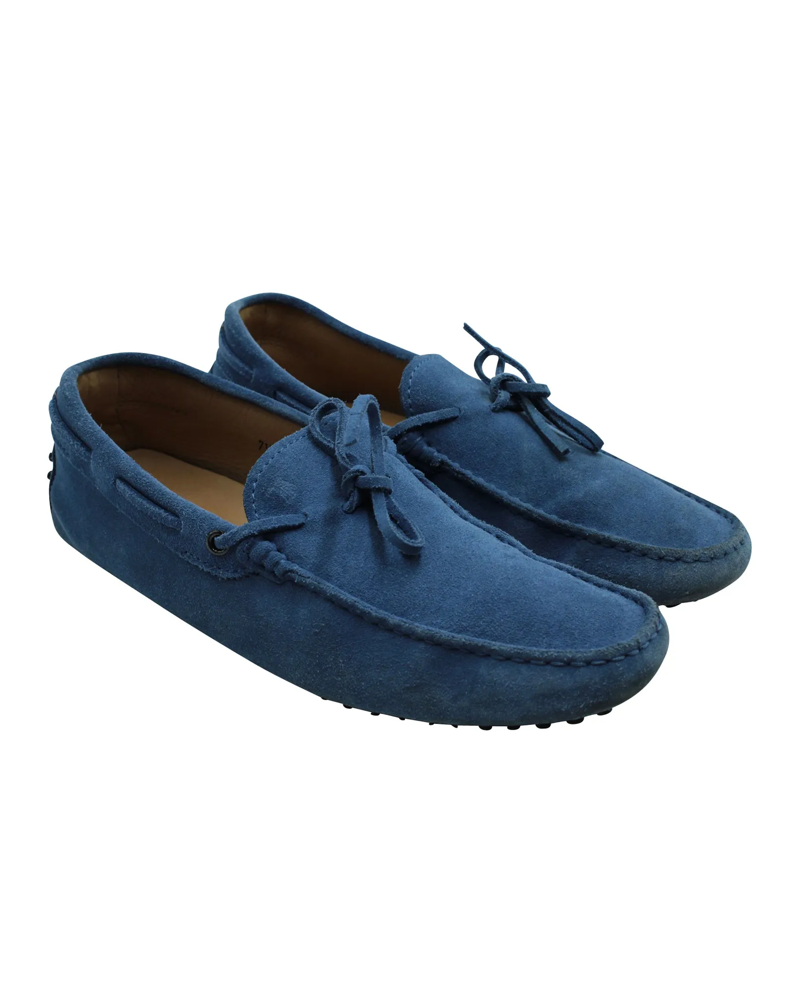 Tods Gommino Driving Shoes in Blue Suede