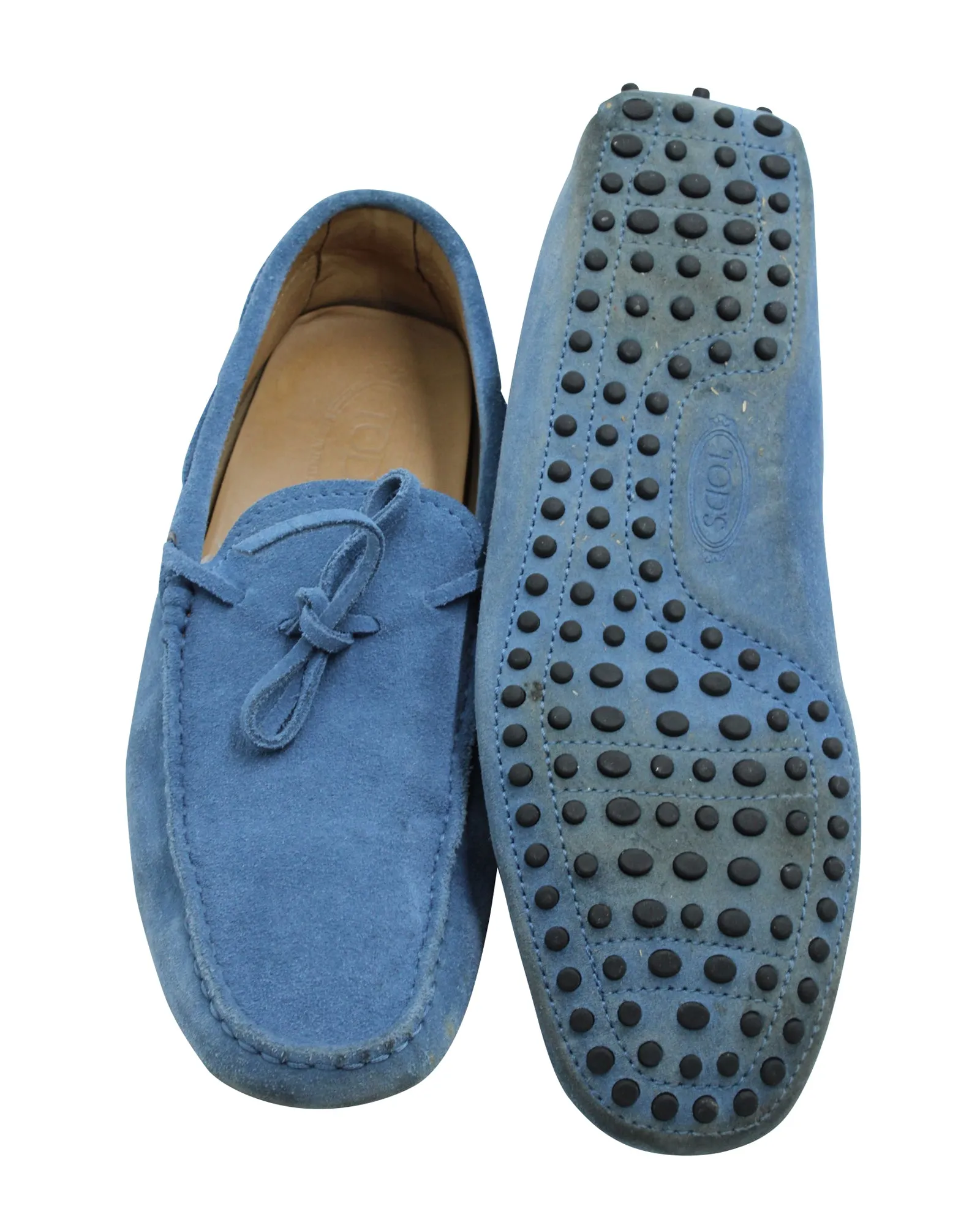 Tods Gommino Driving Shoes in Blue Suede