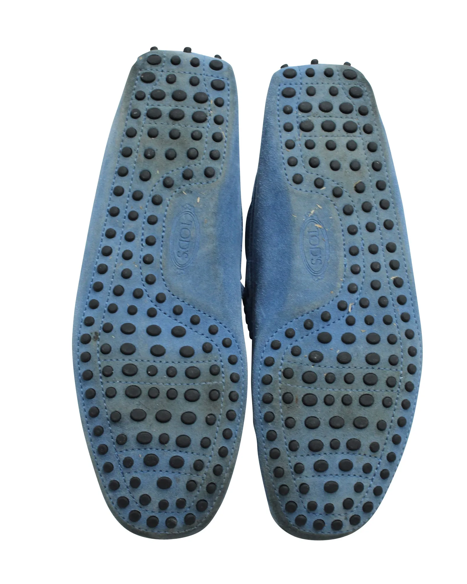 Tods Gommino Driving Shoes in Blue Suede