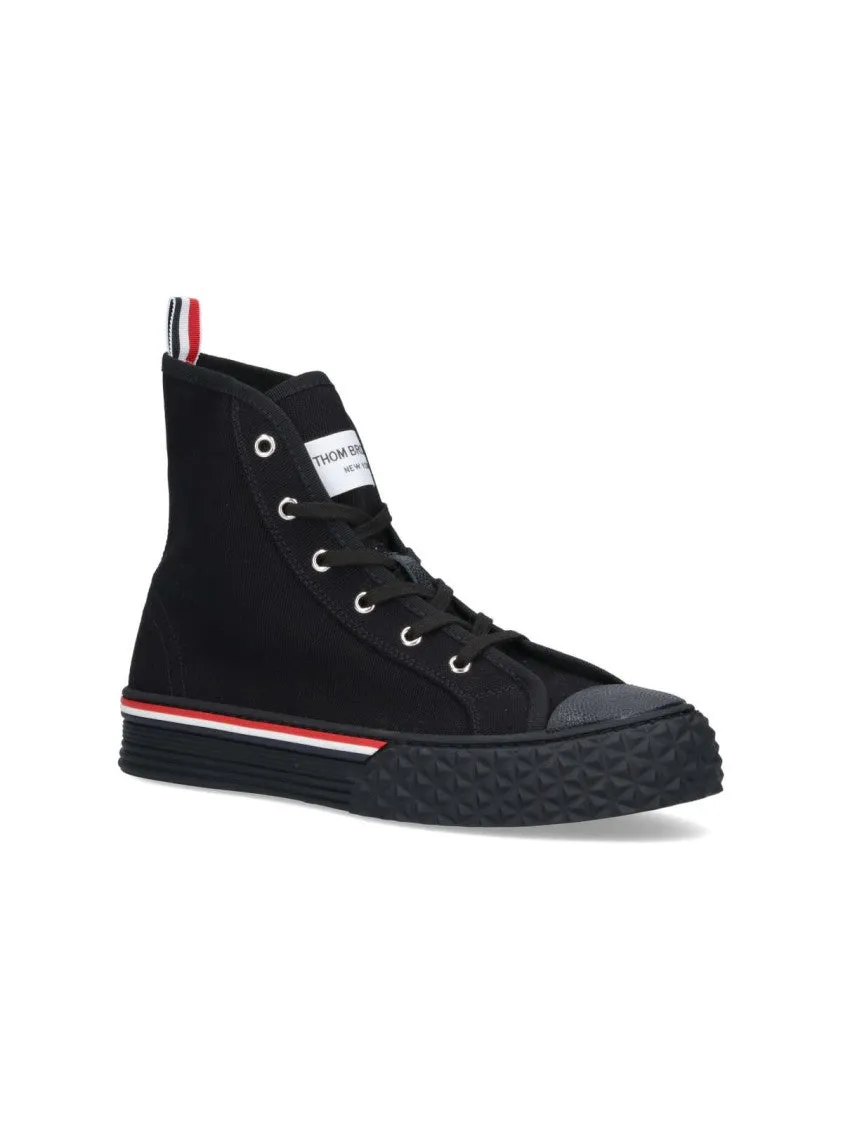 Tricolore" High-Top Sneakers  Black