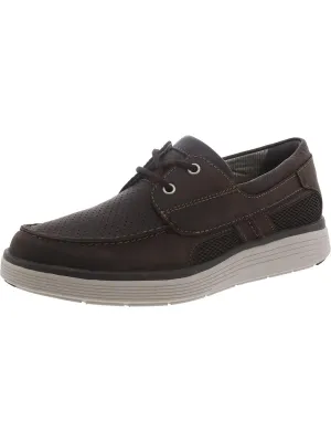 Un Abode Step Mens Leather Lace Up Boat Shoes