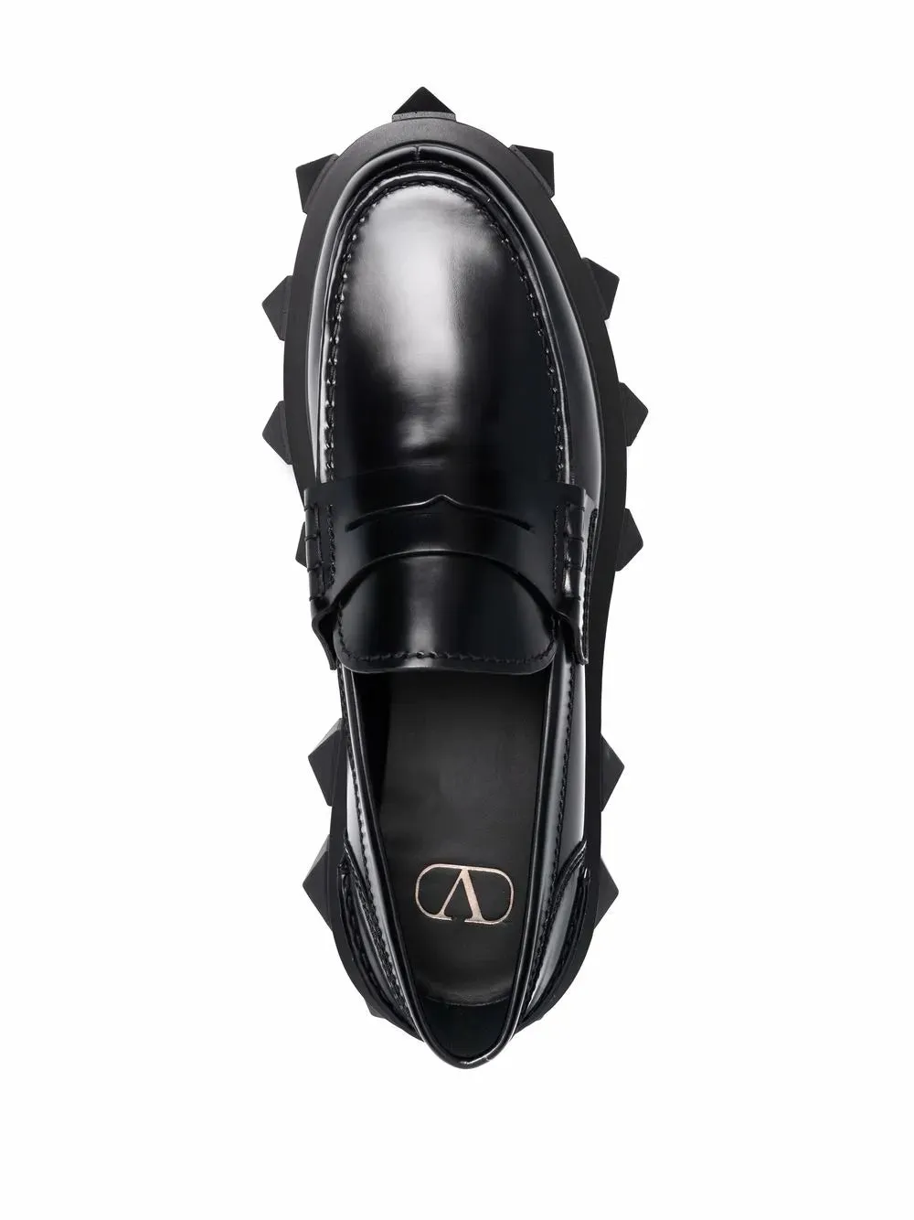 Valentino Trackstud Leather Loafers