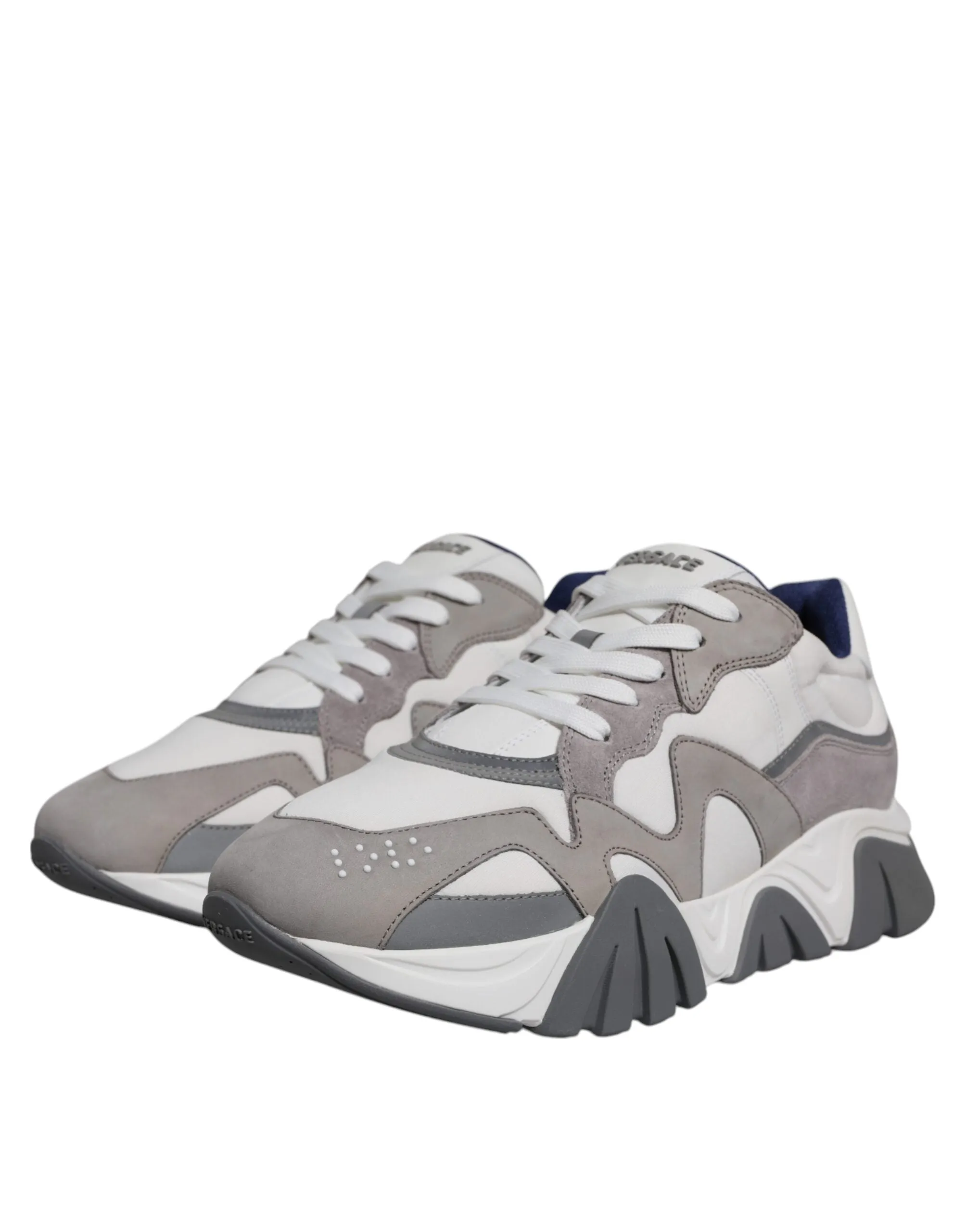 Versace  Leather Neoprene Chunky Low Top Squalo Sneakers Men's Shoes