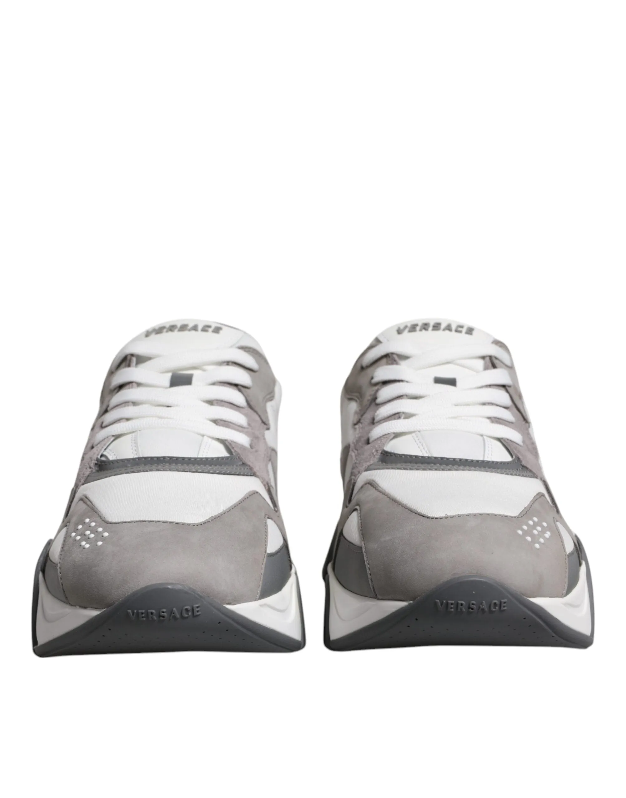 Versace  Leather Neoprene Chunky Low Top Squalo Sneakers Men's Shoes