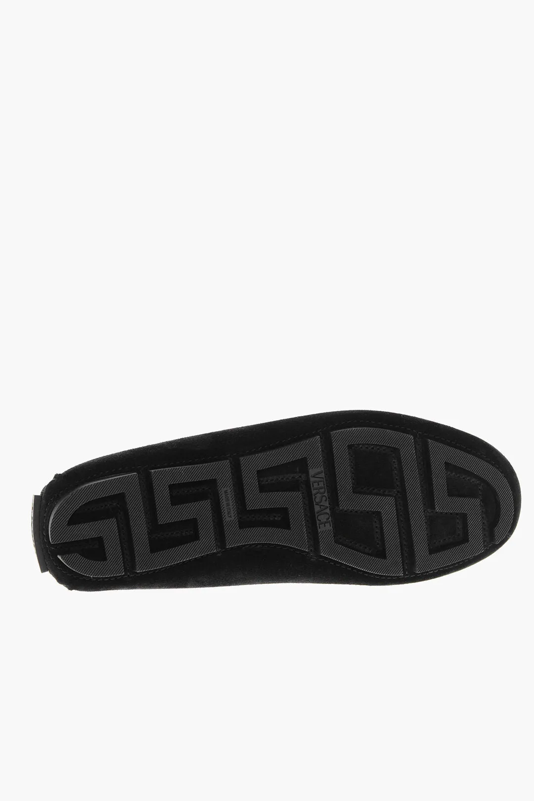 Versace Suede Penny Loafers With Silver- Effect Logo
