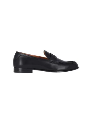 Vlogo' Black Hammered Leather Moccasins  Black