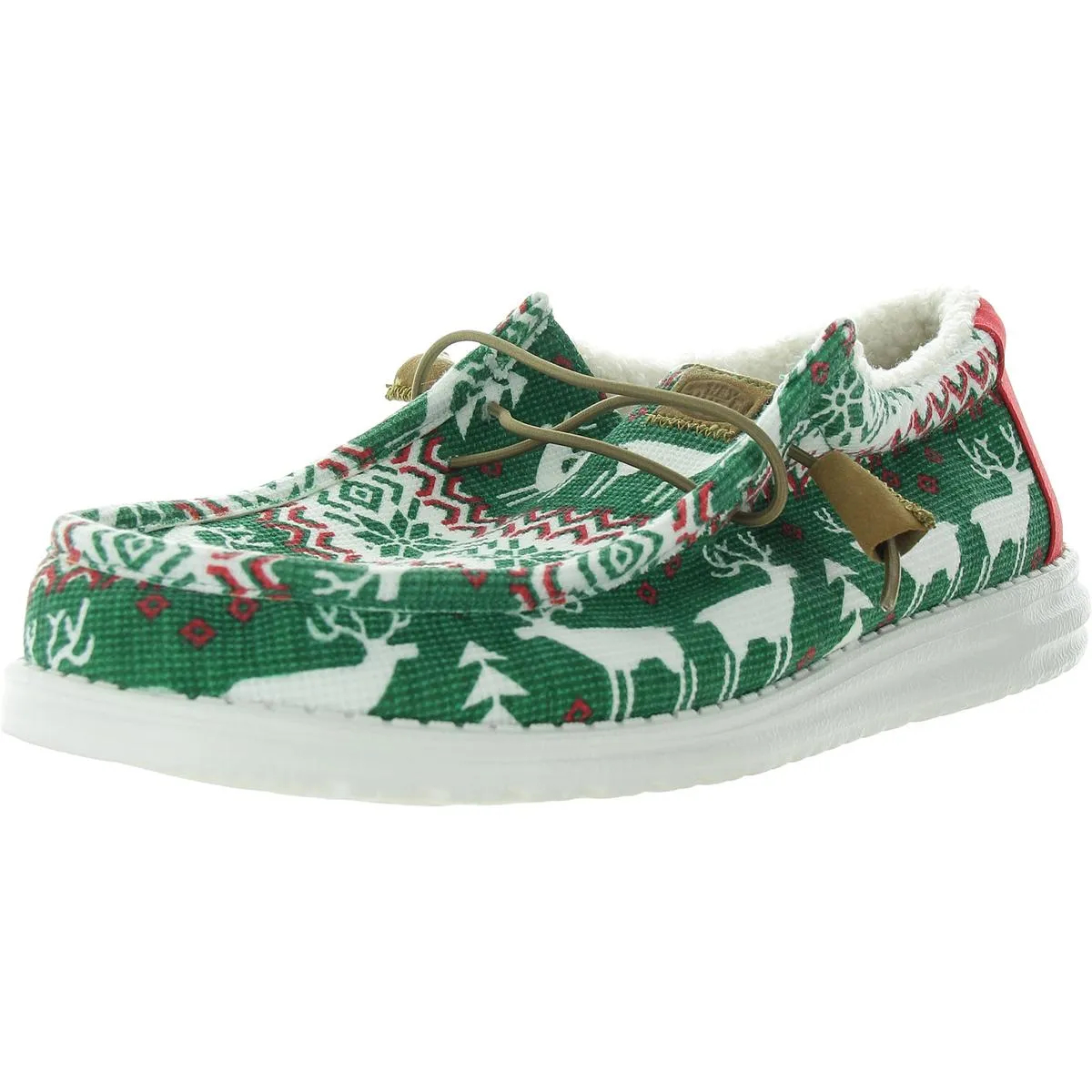 Wally Ugly Sweater Mens Faux Fur Canvas Slip-on Shoes