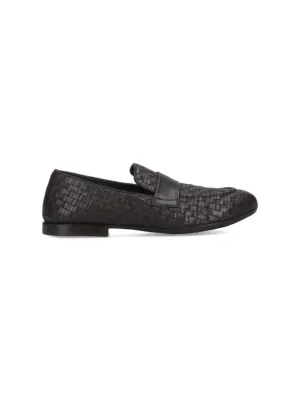 Woven Leather Loafers  Brown
